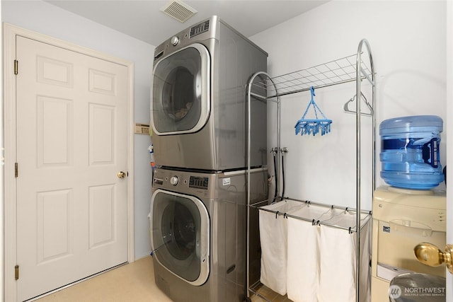 19013 112th Pl SE, Renton, WA 98055 - washroom featuring stacked washer / dryer
