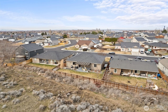 bird's eye view featuring a residential view