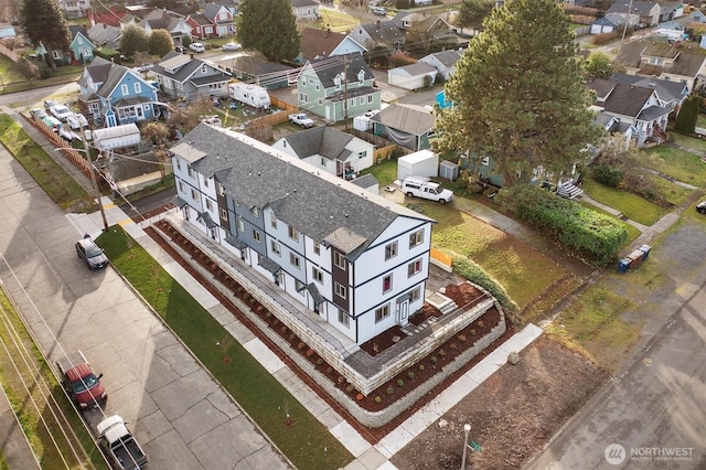 aerial view featuring a residential view