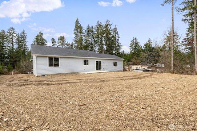 back of house with a patio area