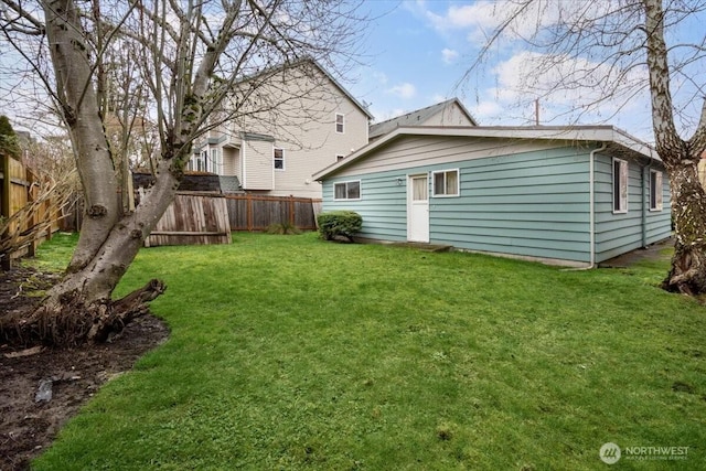 exterior space with a fenced backyard