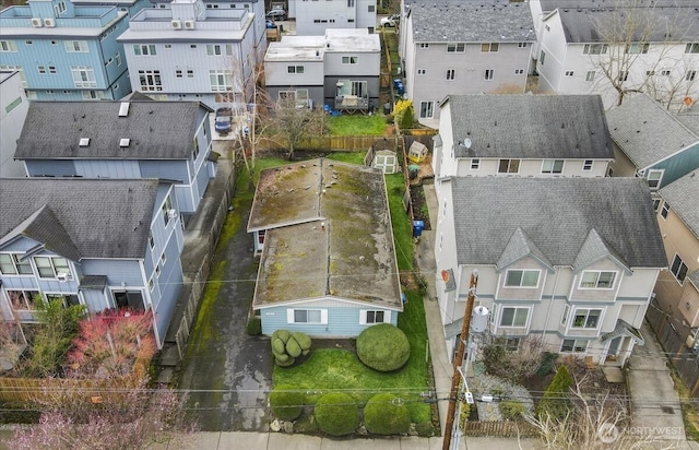 aerial view with a residential view