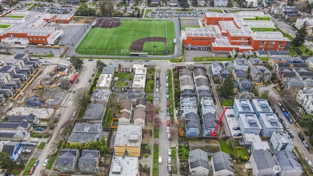 aerial view featuring a residential view