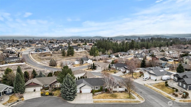 bird's eye view with a residential view