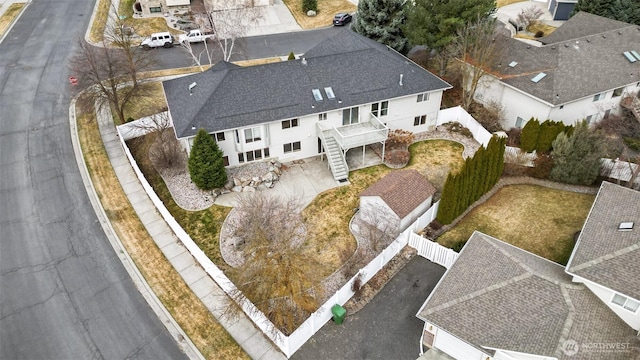 bird's eye view with a residential view