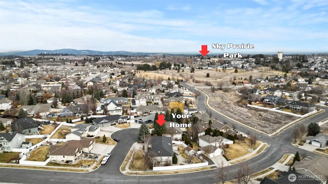 bird's eye view with a residential view