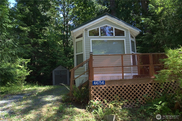 view of shed