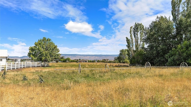 view of mountain feature featuring a rural view