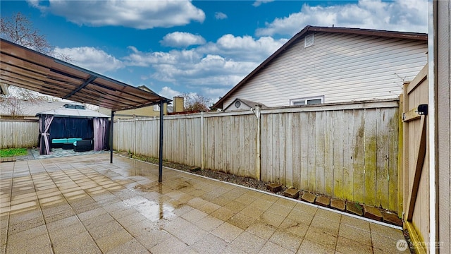 view of patio featuring a fenced backyard