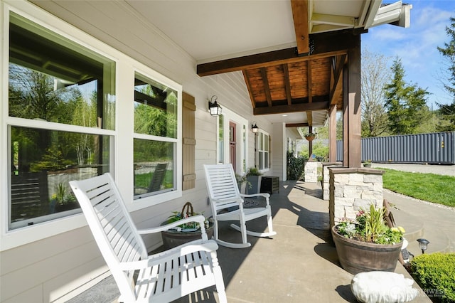 view of patio with a porch