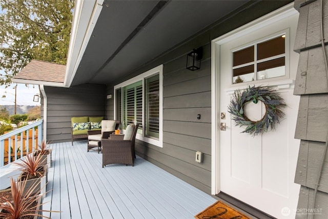 wooden deck with covered porch