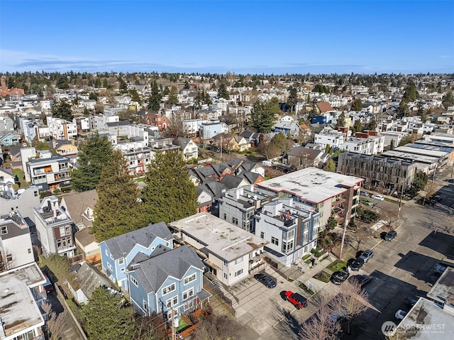 aerial view with a residential view