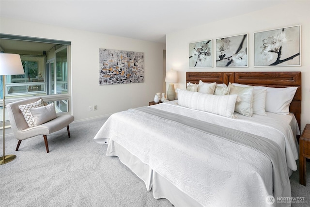 bedroom featuring baseboards and carpet floors