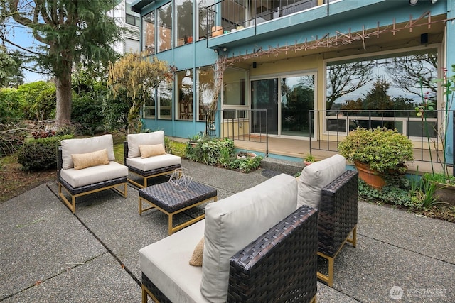 view of patio featuring outdoor lounge area