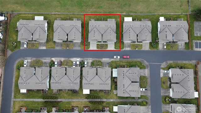 drone / aerial view with a residential view