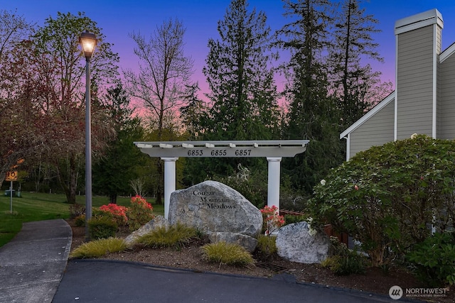 view of community sign