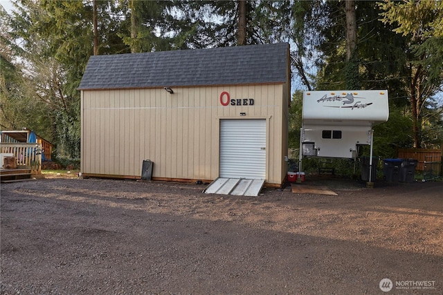 view of shed