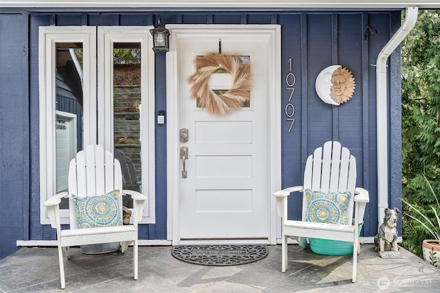 view of doorway to property