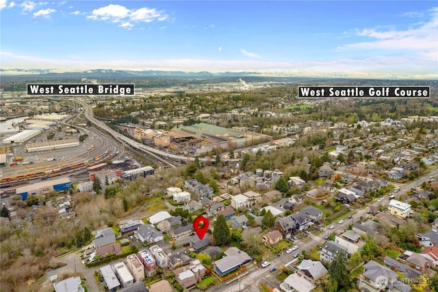 bird's eye view with a residential view