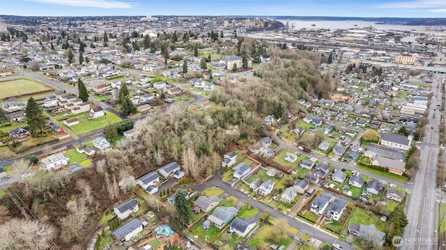 drone / aerial view with a residential view