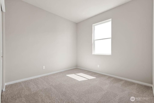 spare room with carpet flooring and baseboards