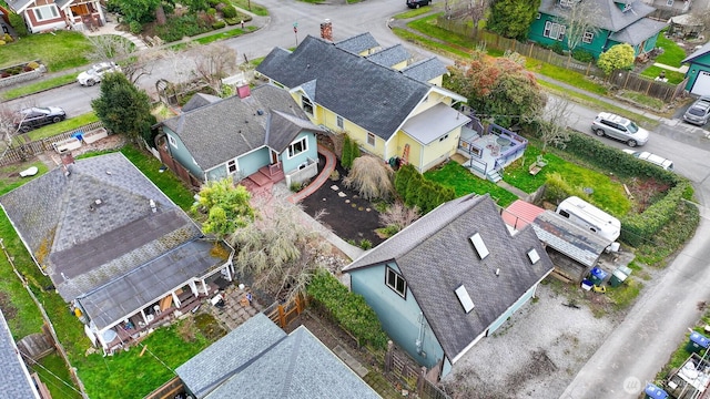 drone / aerial view with a residential view