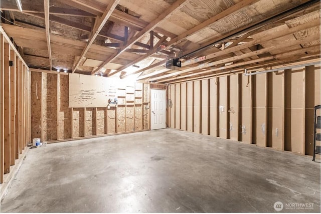 interior space featuring a garage door opener