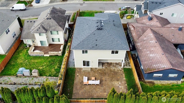 aerial view featuring a residential view