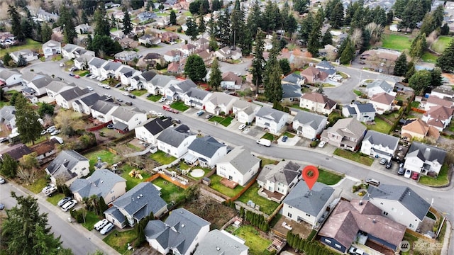 bird's eye view with a residential view