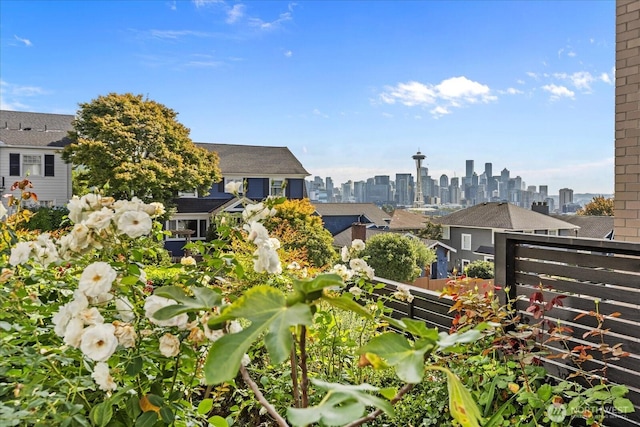 balcony with a view of city