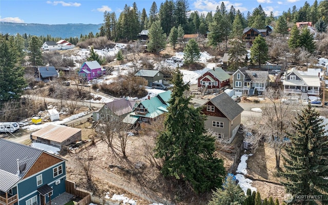 drone / aerial view with a residential view