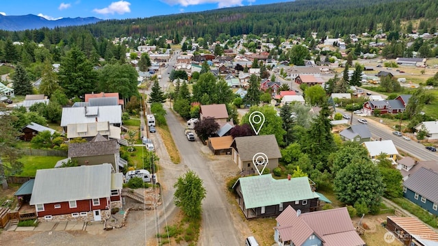 313 S 2nd St, Roslyn, WA 98941 - aerial view of residential area featuring a heavily wooded area and a mountainous background