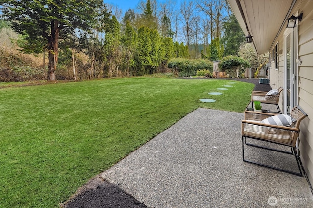 view of yard with a patio area