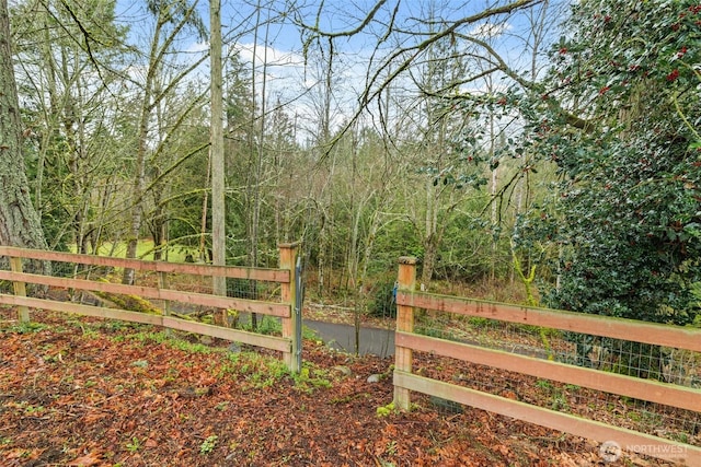 view of gate featuring fence