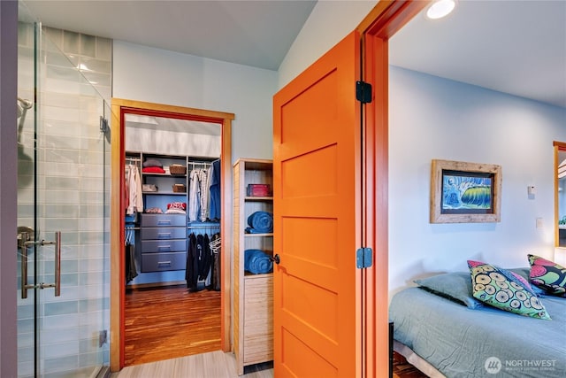 hallway with wood finished floors