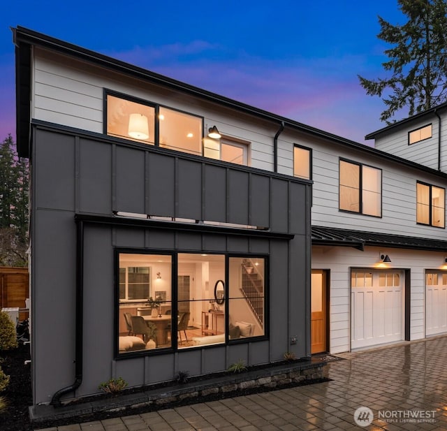 view of front of home with an attached garage