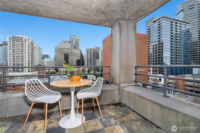 balcony featuring a view of city