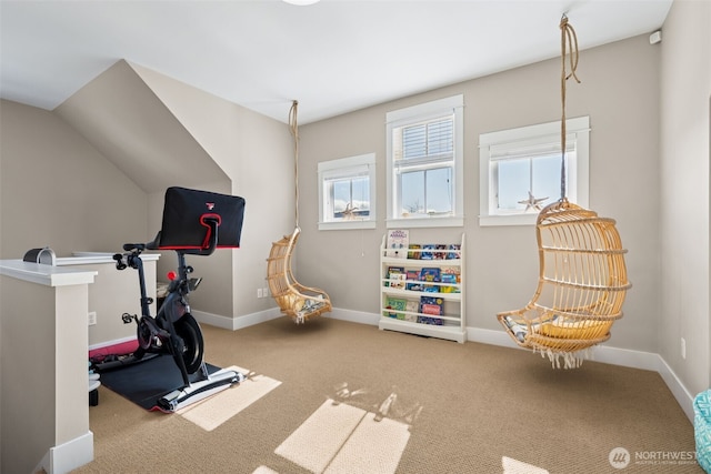 221 Meriweather St, Pacific Beach, WA 98571 - exercise room featuring baseboards and carpet