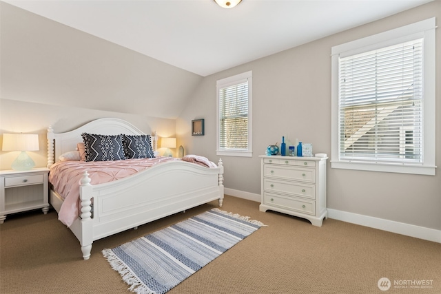 221 Meriweather St, Pacific Beach, WA 98571 - carpeted bedroom featuring baseboards and vaulted ceiling