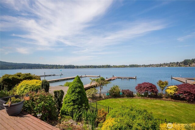 water view with a dock