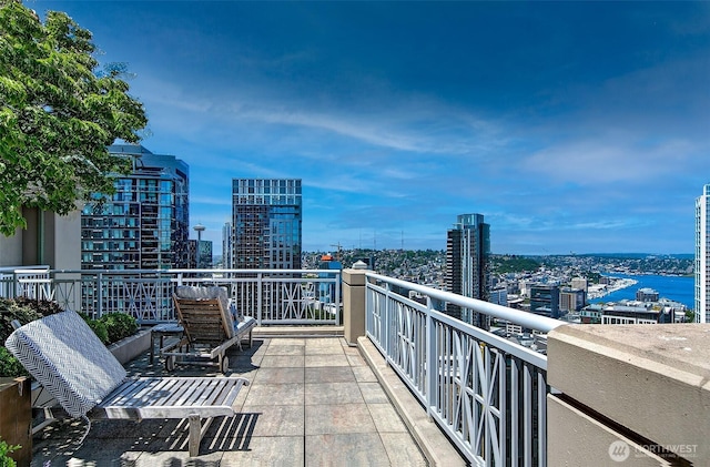 balcony featuring a city view