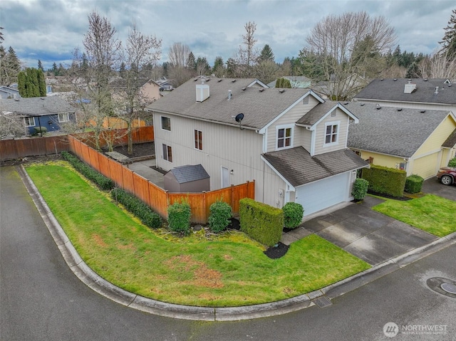 drone / aerial view with a residential view