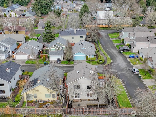 aerial view with a residential view