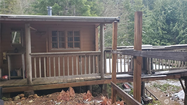 2001 N Dow Mountain Rd, Hoodsport, WA 98548 - deck featuring a view of trees