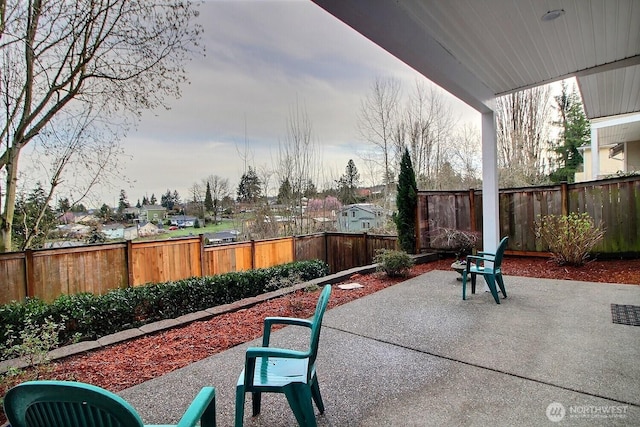 view of patio with a fenced backyard