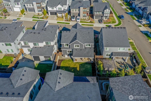 aerial view featuring a residential view