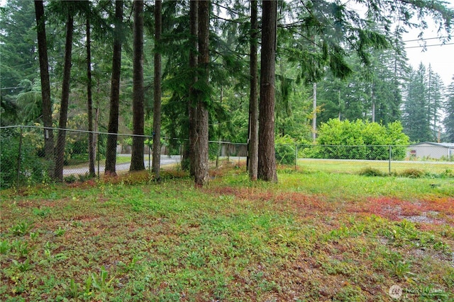 view of yard with fence