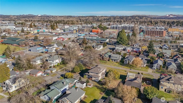 birds eye view of property with a residential view