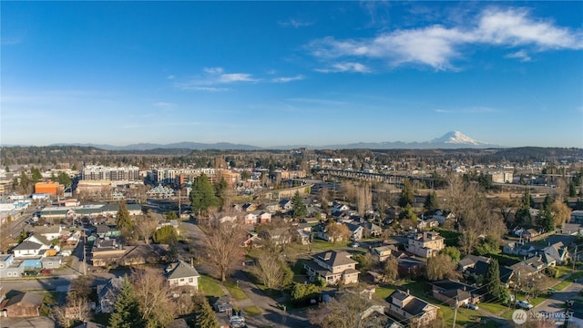 aerial view featuring a mountain view