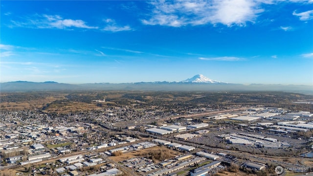 aerial view with a mountain view